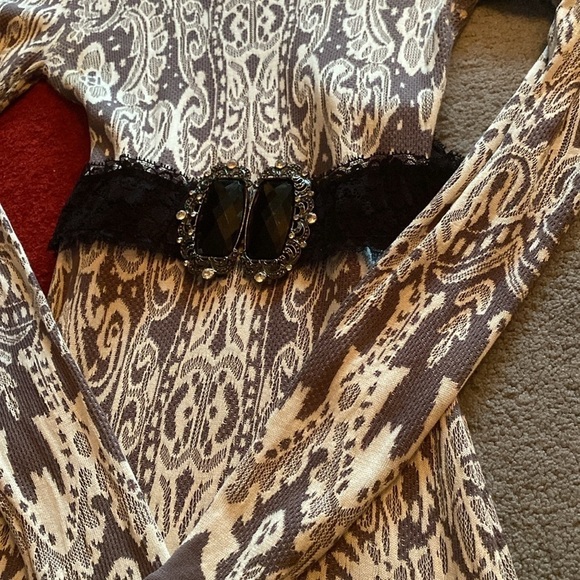 BCBG MAX AZRIA PETRA RELIEF knitted JACQUARD LACE A-LINE size S - Picture 5 of 5